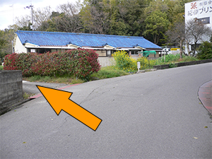 紀伊アパート手前を左側に入ります